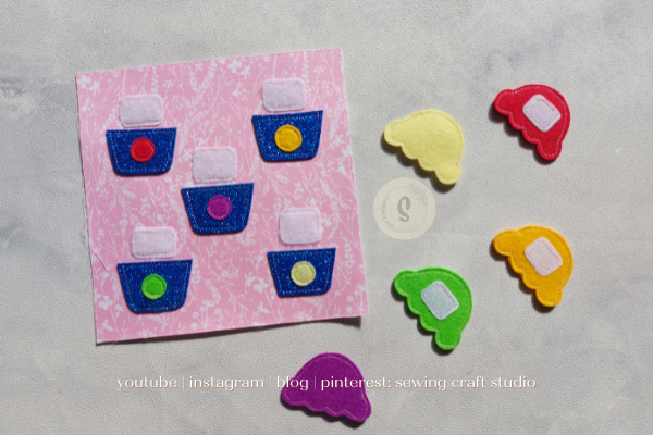 mini cupcake color match quiet book pattern