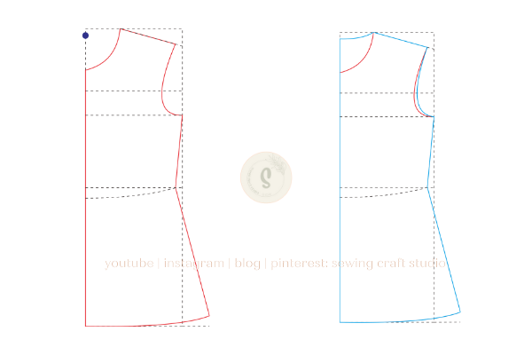 pola dasar dress anak